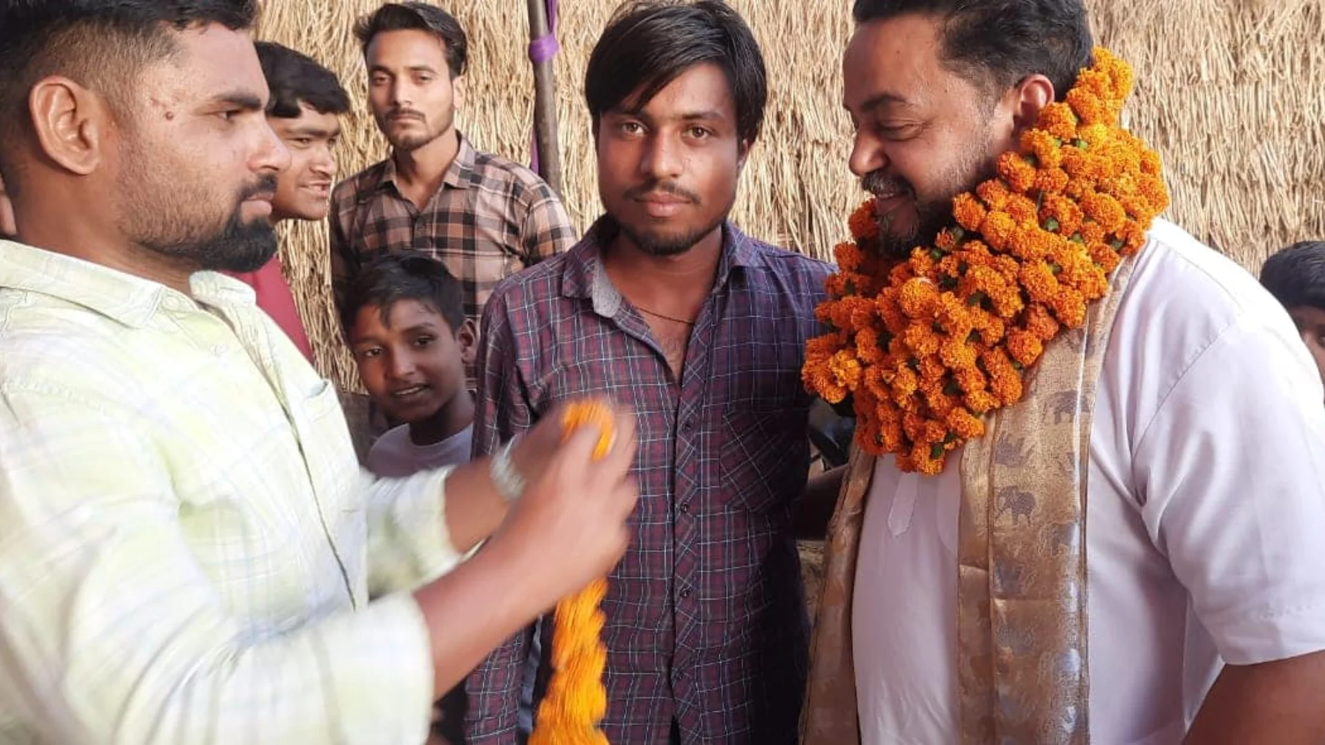 Welcoming workers in the village